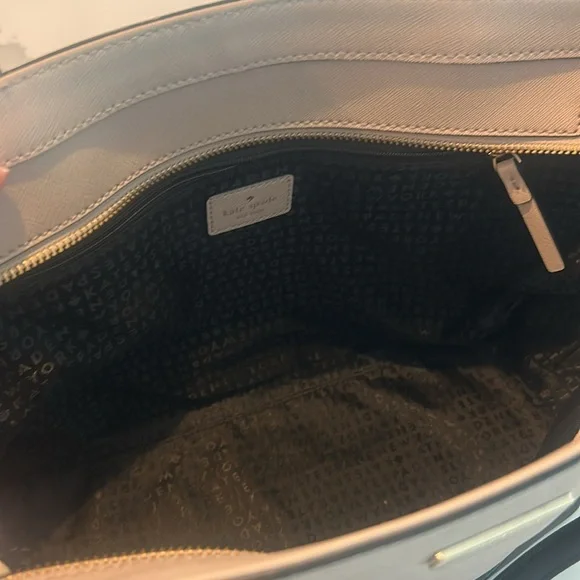KATE SPADE Laurel Way Med Dally Tote Bag Warm Beige/Black purse Saffiano Leather - Picture 5 of 8